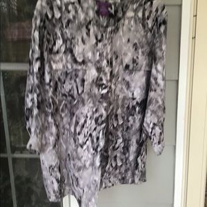 Beverly Drive Ladies blouse Top size 20/22W grays and blacks  2X NWOT Church